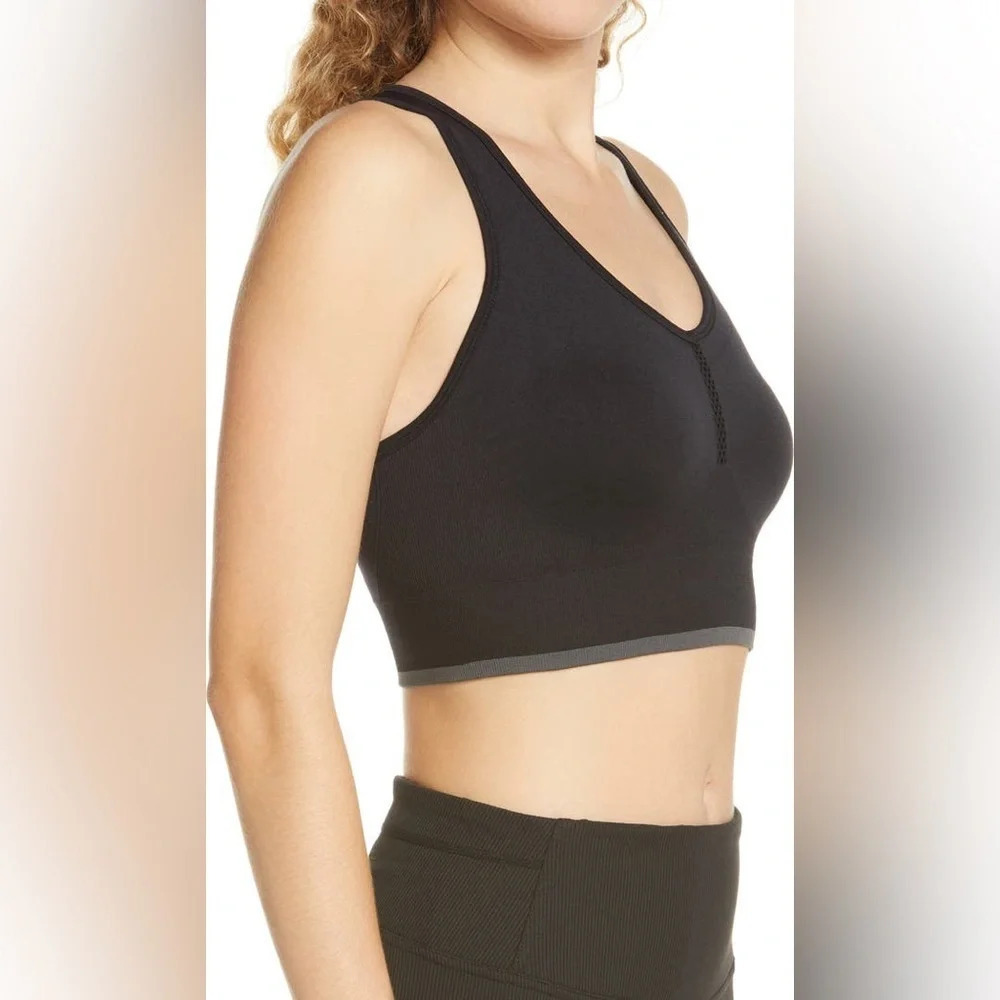 Zella Pulse Seamless Sports Bra, BLACK, Size Medium, NWT - Picture 2 of 10